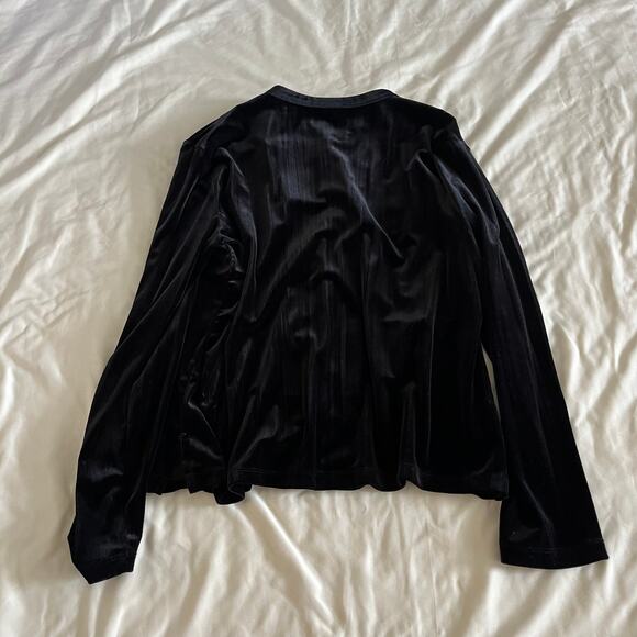 Black Velvet Velour Cardigan Wmn’s M Witchy WhimsyGoth Emo Romantic Grunge - Picture 6 of 8